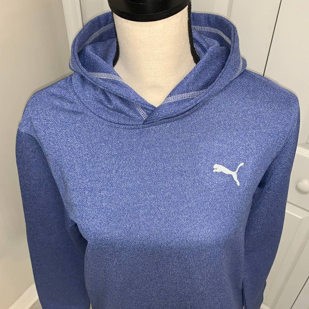 Puma Blue Heathered Boys Hoodie Size XL (18-20) - Picture 3 of 7